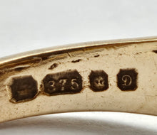 Load image into Gallery viewer, 6301 Vintage: 9ct Gold Rich Red Garnets Geometric Set Ring- From 1979