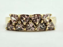 Cargar imagen en el visor de la galería, 1038: Vintage Rare 9ct Gold Green Chrysoberyl's Dress/Stacker Ring- delightful