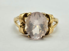 Load image into Gallery viewer, 6270 Vintage: 9ct Gold Large Pink Rose Quartz Cocktail Ring