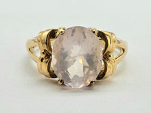 Load image into Gallery viewer, 6270 Vintage: 9ct Gold Large Pink Rose Quartz Cocktail Ring