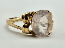 Load image into Gallery viewer, 6270 Vintage: 9ct Gold Large Pink Rose Quartz Cocktail Ring