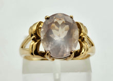 Load image into Gallery viewer, 6270 Vintage: 9ct Gold Large Pink Rose Quartz Cocktail Ring