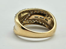 Load image into Gallery viewer, 6178 Vintage: Statement 9ct Gold 65 Diamonds Green Amethyst Ring