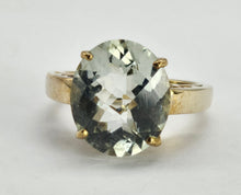 Load image into Gallery viewer, 6342: Vintage: 9ct Gold Large Mint Green Tourmaline Cocktail Ring-
