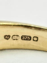 Cargar imagen en el visor de la galería, 0965: Vintage: Substantial 9ct Gold Rubies Diamonds Geometric Set Ring- fabulous