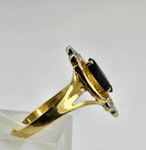 Load image into Gallery viewer, 1058: Vintage: 18ct Gold Blue Sapphires Diamonds Dress Ring