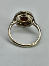 Cargar imagen en el visor de la galería, 1028: Antique: 15ct White Gold Garnet Art Deco Target  Ring- Pre-1932 -remarkable