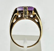 Load image into Gallery viewer, 1267 Vintage: 9ct Gold Princess Cut Lilac Amethyst Topaz Cocktail Ring
