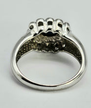 Load image into Gallery viewer, 1324: Vintage: Statement 9ct White Gold Star Sapphire Diamonds Cocktail Ring- rare and very fine example