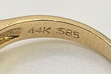 Load image into Gallery viewer, 6331 Vintage: 14ct Gold 18 Emeralds Diamonds Tiered Dress/Stacker Ring