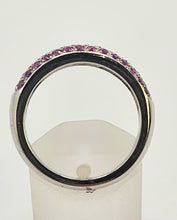 Load image into Gallery viewer, 1110: Vintage: 18ct White Gold Pink Rubies Diamonds Tiered Half-Eternity Ring- Simply gorgeous