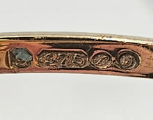 Cargar imagen en el visor de la galería, 1142: Vintage: 9ct Gol Art Deco Style Garnets Geometric Set Ring- Date- Mark 1972