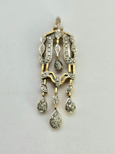 Load image into Gallery viewer, 1051: Vintage: 18ct Gold Large Heavy Diamond Pendulum Pendant - amazing,& very old
