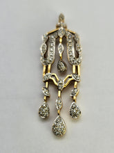 Load image into Gallery viewer, 1051: Vintage: 18ct Gold Large Heavy Diamond Pendulum Pendant - amazing,& very old