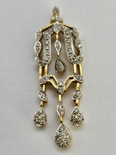 Load image into Gallery viewer, 1051: Vintage: 18ct Gold Large Heavy Diamond Pendulum Pendant - amazing,& very old