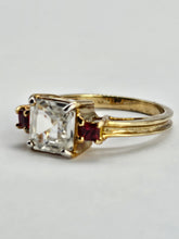 Cargar imagen en el visor de la galería, 1037: Vintage: 9ct Gold Glacier Zircon Tequila Sapphires Dress Ring- gorgeous combination