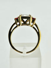 Cargar imagen en el visor de la galería, 1037: Vintage: 9ct Gold Glacier Zircon Tequila Sapphires Dress Ring- gorgeous combination
