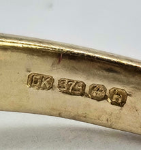 Load image into Gallery viewer, 6345  Vintage: 9ct Gold Garnets Diamonds Trilogy Ring