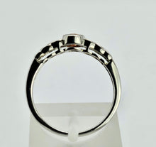 Load image into Gallery viewer, 1321: Vintage: 9ct White Gold Orange Citrine  Openwork Shank Ring- delightful