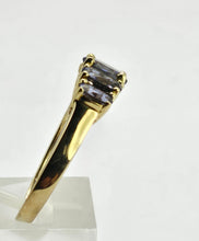 Load image into Gallery viewer, 6324 Vintage: Rare 9ct Gold Iolites 5 Stone Dress/Stacker Ring