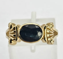 Cargar imagen en el visor de la galería, 1323: Vintage: 9ct Gold Australian Blue Sapphire Art Deco Style Ring