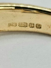 Load image into Gallery viewer, 6338 Vintage: Statement: 9ct Gold Caribbean Topaz Glacier Topaz Trilogy Ring