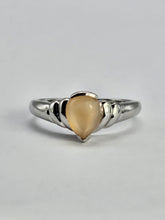 Load image into Gallery viewer, 1049: Vintage: 9ct White Gold Cabochon Cut Opal Solitaire Ring