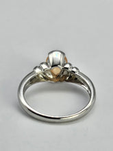 Load image into Gallery viewer, 1049: Vintage: 9ct White Gold Cabochon Cut Opal Solitaire Ring