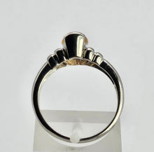 Load image into Gallery viewer, 1049: Vintage: 9ct White Gold Cabochon Cut Opal Solitaire Ring