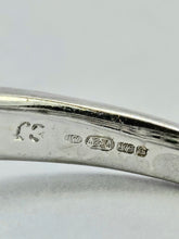 Load image into Gallery viewer, 1247: Vintage: 9ct White Gold 7 Emeralds 6 Diamonds Geometric Cluster Ring- eye candy