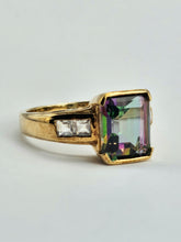 Cargar imagen en el visor de la galería, 1000: Vintage: 9ct Gold Caribbean Topaz Moonstones Cocktail Ring- extraordinary