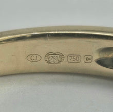 Load image into Gallery viewer, 6329 Vintage: 18ct Gold Pink Sapphires Brilliant Cut Diamonds Stacker Ring