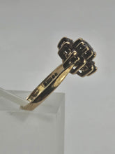 Cargar imagen en el visor de la galería, 1125: Vintage; 9ct Gold 11 Garnets Flower Head Cluster Ring- Date-Mark 1970 