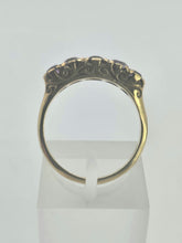 Cargar imagen en el visor de la galería, 1136: Vintage: 9ct Gold Purple Amethysts 5 Stone Stacker/ Dress Ring