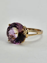 Load image into Gallery viewer, 1414: Vintage; 9ct Gold Round Cut Ametrine Cocktail Ring- exquisite