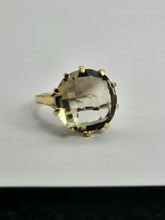 Cargar imagen en el visor de la galería, 1394: Vintage: 9ct Gold Round Cut Quartz Statement Cocktail Ring- Date-Mark 1967