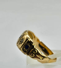 Cargar imagen en el visor de la galería, 1199b: Antique : Victorian 18ct Gold Sapphire Diamonds Ring- remarkable condition