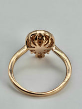 Cargar imagen en el visor de la galería, 1424: Vintage: Rare: 18ct Rose Gold Champagne White Diamonds Ring-totally sparkling beauty.