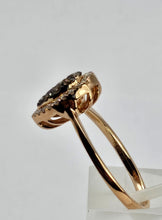Cargar imagen en el visor de la galería, 1424: Vintage: Rare: 18ct Rose Gold Champagne White Diamonds Ring-totally sparkling beauty.