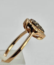 Cargar imagen en el visor de la galería, 1424: Vintage: Rare: 18ct Rose Gold Champagne White Diamonds Ring-totally sparkling beauty.