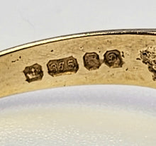 Cargar imagen en el visor de la galería, 1083: Vintage: 9ct Gold 8 French Blue Sapphires Geometric Set Ring