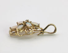 Load image into Gallery viewer, 1223: Vintage: 9ct Gold White Opals Diamonds Cluster Pendant- lovely combination