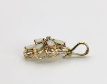 Load image into Gallery viewer, 1223: Vintage: 9ct Gold White Opals Diamonds Cluster Pendant- lovely combination