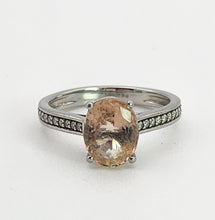Cargar imagen en el visor de la galería, 1353: Vintage; Platinum Pink Morganite 20 Diamonds Ring- pitch perfect pink, platinum