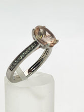 Cargar imagen en el visor de la galería, 1353: Vintage; Platinum Pink Morganite 20 Diamonds Ring- pitch perfect pink, platinum