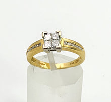 Cargar imagen en el visor de la galería, 1091: Vintage: 18ct Gold 16 Diamonds Dress Ring- High Calibre,, natural diamonds