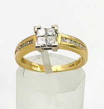 Cargar imagen en el visor de la galería, 1091: Vintage: 18ct Gold 16 Diamonds Dress Ring- High Calibre,, natural diamonds