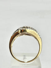 Load image into Gallery viewer, 6357: Vintage;: Statement 9ct Gold Champagne White Diamonds Cocktail Ring- FAB