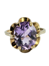 Load image into Gallery viewer, 1170: Vintage: 9ct Gold Lilac Amethyst Solitaire Ring