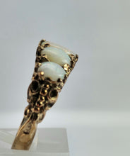 Load image into Gallery viewer, 6336 Vintage; 9ct Gold 5 White Opals Dress Ring-From 1972